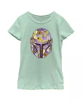 Детская футболка «Звёздные войны: Мандалорец Мандо» с цветочным узором для девочек Disney Lucasfilm