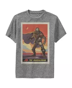Детская футболка Звёздные войны: мандалорская коллекционная карточка для мальчика Disney Lucasfilm, серый