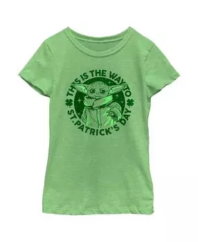 Детская футболка «Звёздные войны: мандалорский день Святого Патрика» для девочек «Grogu This is the Way» Disney Lucasfilm