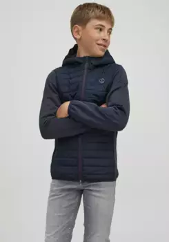 Детская гибридная куртка Jack & Jones "JJEMULTI QUILTED JACKET NOOS JNR", с капюшоном Jack & Jones Junior, синий