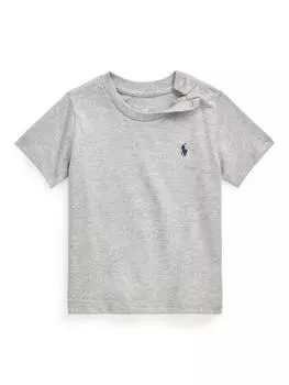Детская хлопчатобумажная футболка с коротким рукавом Ralph Lauren, цвет Andover Heather