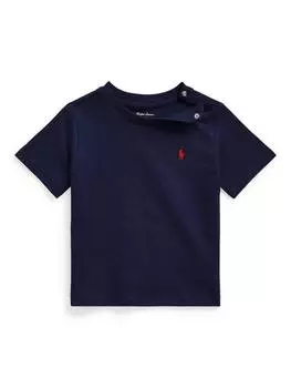 Детская хлопчатобумажная футболка с коротким рукавом Ralph Lauren, цвет Cruize Navy