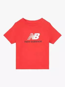 Детская хлопчатобумажная футболка с логотипом tod New Balance, цвет True Red