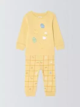 Детская хлопчатобумажная пижама с пасхальным принтом John Lewis, желтый