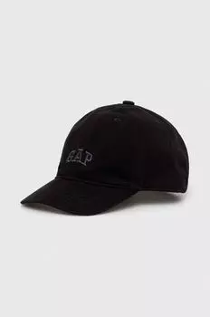 Детская хлопковая бейсболка GAP, черный