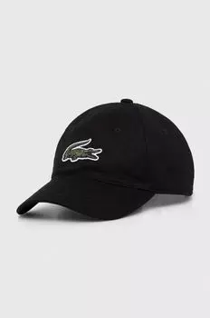 Детская хлопковая бейсболка Lacoste, черный