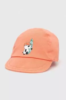 Детская хлопковая бейсболка United Colors of Benetton, оранжевый