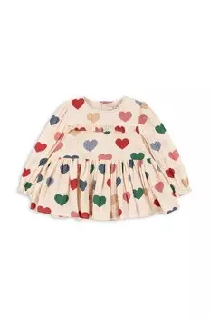 Детская хлопковая блузка ELin BLOUSE GOTS Konges Sljd, бежевый