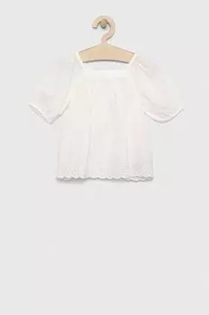 Детская хлопковая блузка GAP, белый