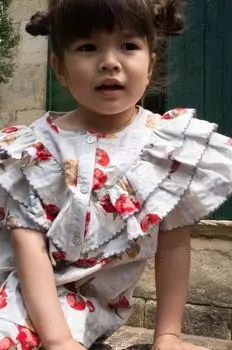 Детская хлопковая блузка Konges Sljd, красный