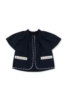 Детская хлопковая блузка Konges Sljd, темно-синий