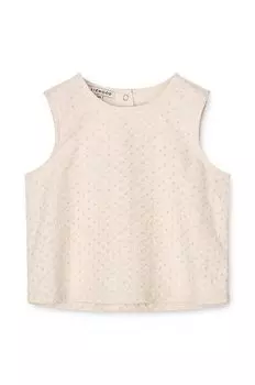 Детская хлопковая блузка Liewood, бежевый