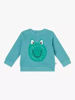 Детская хлопковая флисовая толстовка лягушка Stella McCartney Kids, синий