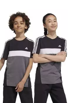 Детская хлопковая футболка adidas, черный