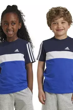 Детская хлопковая футболка adidas LK 3S TIB T, темно-синий