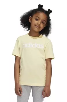 Детская хлопковая футболка adidas LK LIN CO TEE, желтый