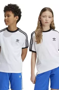 Детская хлопковая футболка adidas Originals 3STRIPES TEE, белый