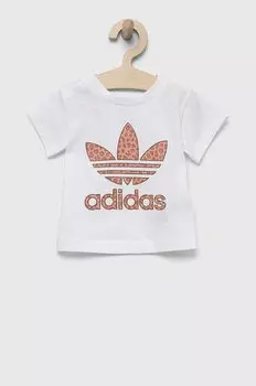 Детская хлопковая футболка adidas Originals, белый