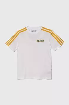 Детская хлопковая футболка adidas Originals, белый