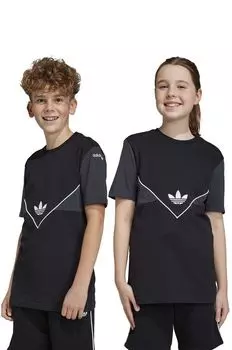 Детская хлопковая футболка adidas Originals, черный