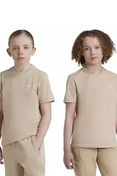 Детская хлопковая футболка adidas Originals ФУТБОЛКА, бежевый