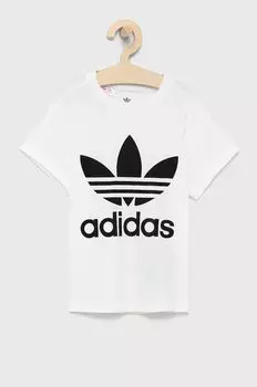 Детская хлопковая футболка adidas Originals H25246, белый