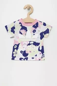 Детская хлопковая футболка adidas Originals HE6930, мультиколор