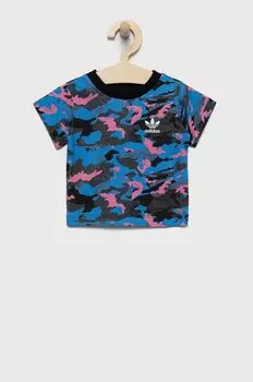 Детская хлопковая футболка adidas Originals, мультиколор