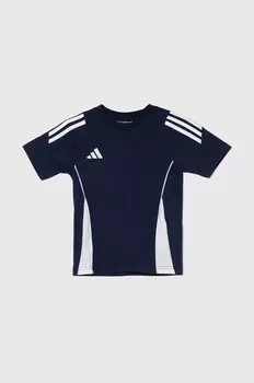 Детская хлопковая футболка adidas Performance TIRO24 SWTEEY, темно-синий