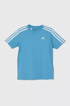 Детская хлопковая футболка adidas, синий