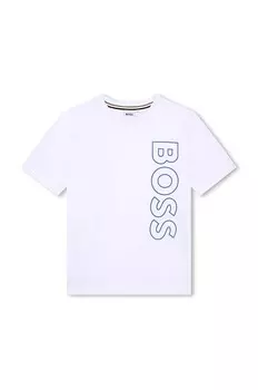 Детская хлопковая футболка BOSS, белый