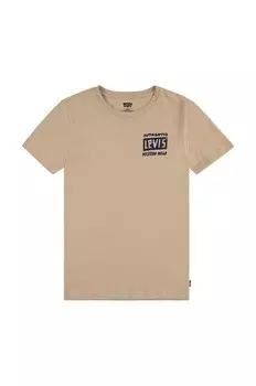 Детская хлопковая футболка Cactus Out West Tee Levi's, бежевый