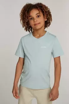 Детская хлопковая футболка Calvin Klein Jeans, зеленый