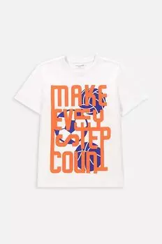 Детская хлопковая футболка Coccodrillo, белый