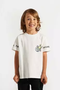 Детская хлопковая футболка Coccodrillo, белый