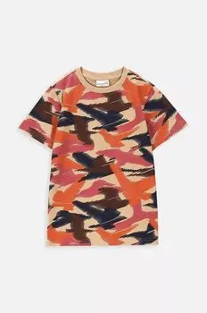 Детская хлопковая футболка Coccodrillo, бежевый