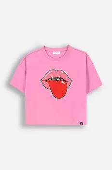 Детская хлопковая футболка Coccodrillo, розовый