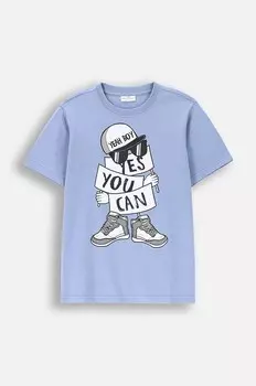 Детская хлопковая футболка Coccodrillo, синий