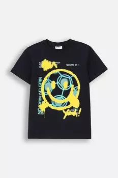 Детская хлопковая футболка Coccodrillo, темно-синий