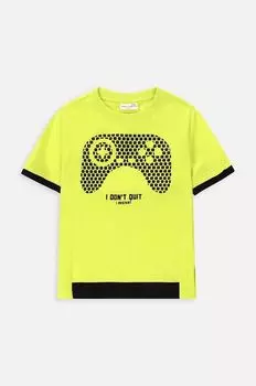 Детская хлопковая футболка Coccodrillo, зеленый