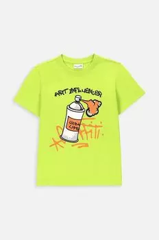 Детская хлопковая футболка Coccodrillo, зеленый