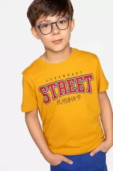 Детская хлопковая футболка Coccodrillo, желтый