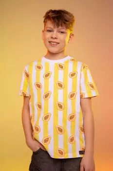 Детская хлопковая футболка Coccodrillo, желтый