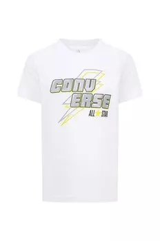 Детская хлопковая футболка Converse, белый