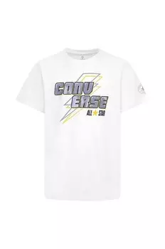 Детская хлопковая футболка Converse, белый