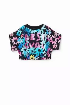 Детская хлопковая футболка Desigual, черный