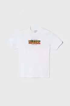 Детская хлопковая футболка DIGI FLAMES SS Vans, белый