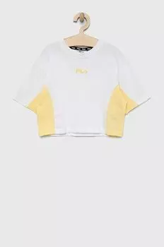 Детская хлопковая футболка Fila, белый
