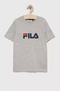 Детская хлопковая футболка Fila, серый