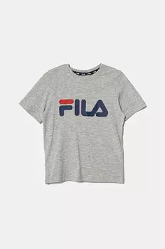 Детская хлопковая футболка Fila, серый